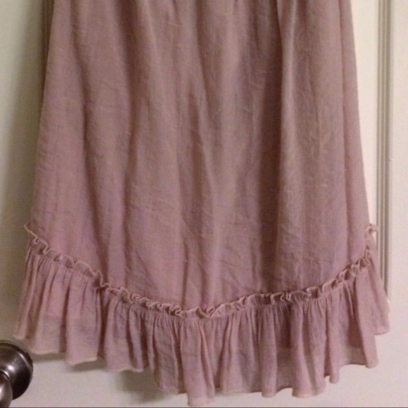 One Shoulder Pink-Nude Ruffle Dress - Picture 5 of 5